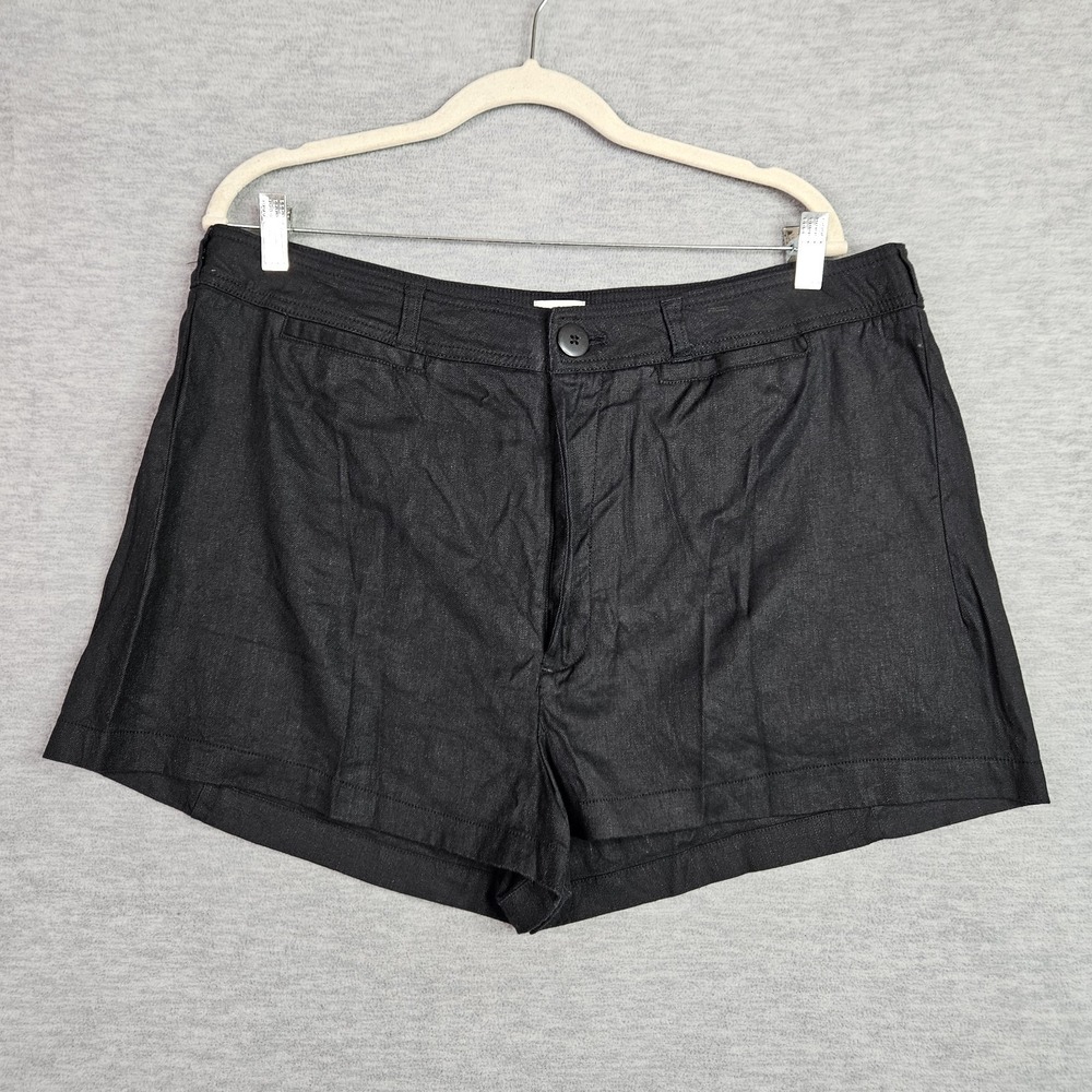 Maeve Anthropologie Womens Black Linen Shorts Size 34 - Picture 1 of 8